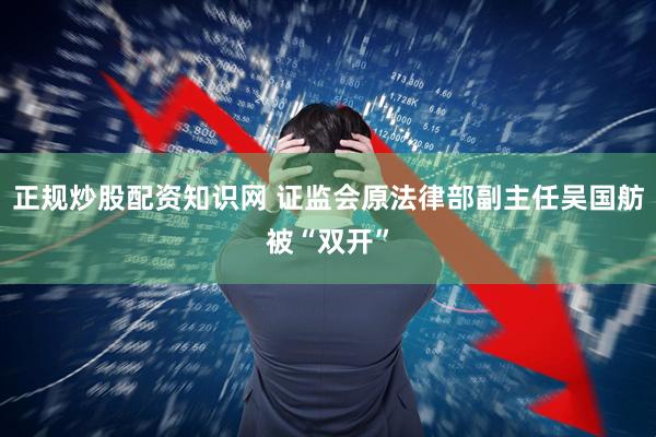 正规炒股配资知识网 证监会原法律部副主任吴国舫被“双开”