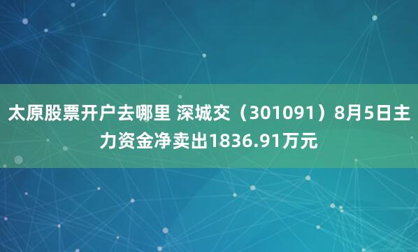 太原股票开户去哪里 深城交（301091）8月5日主力资金净卖出1836.91万元