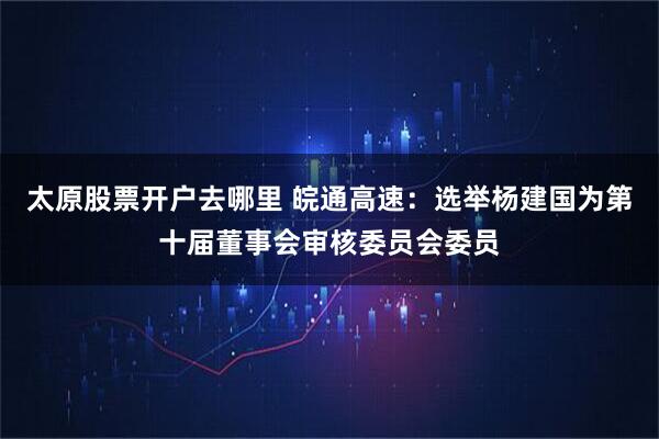 太原股票开户去哪里 皖通高速：选举杨建国为第十届董事会审核委员会委员