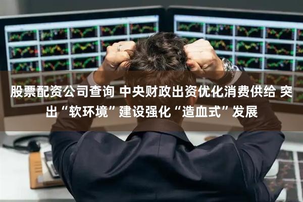 股票配资公司查询 中央财政出资优化消费供给 突出“软环境”建设强化“造血式”发展